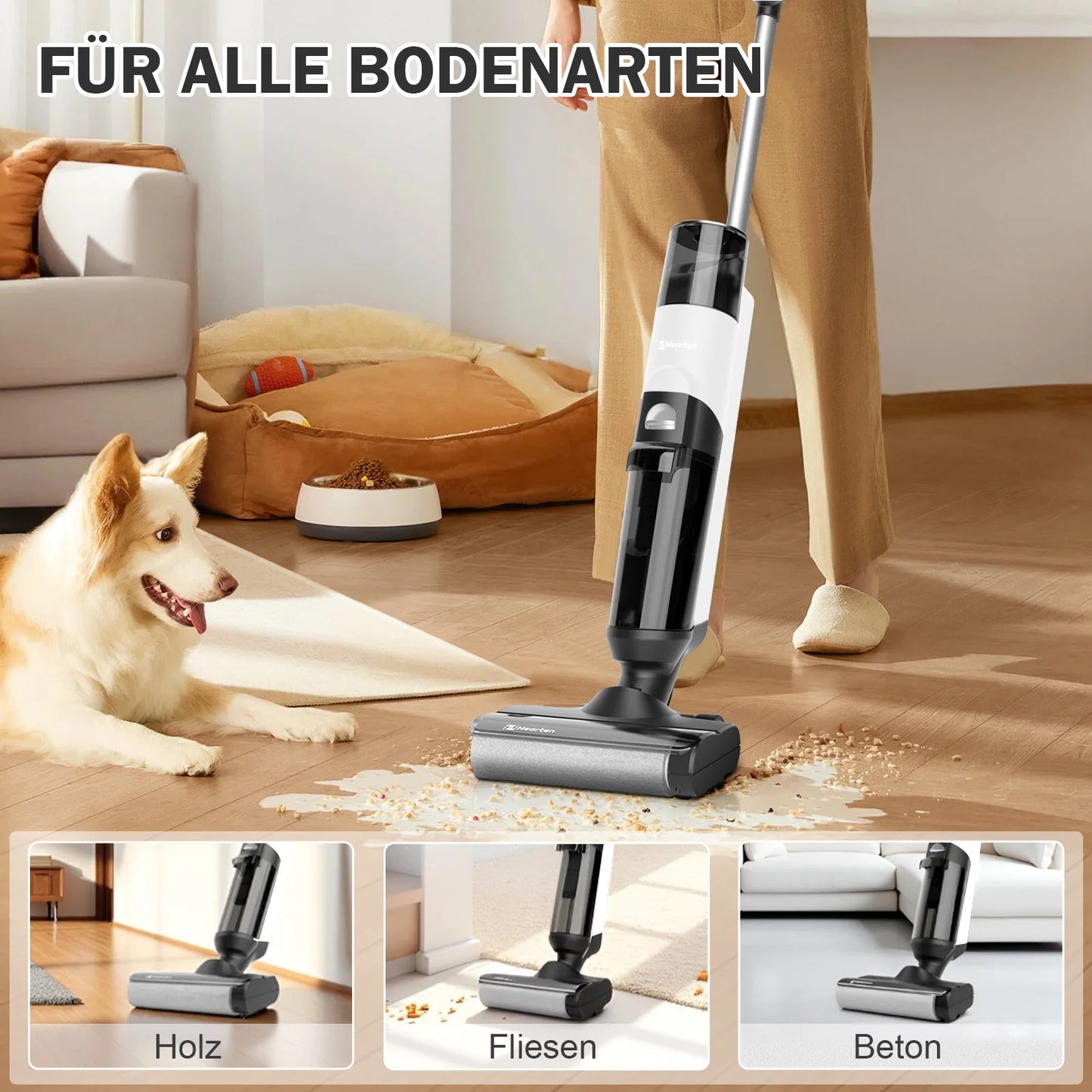 Hearten M01 Akku-Nass-Trocken-Staubsauger mit 18.000 Pa Saugkraft

