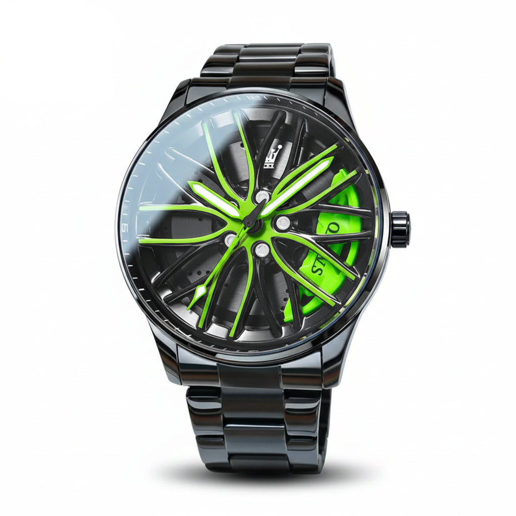 OLEVS Herrenuhr Racing Quarzuhr – Edelstahl Wasserdicht Leuchtzeiger 40mm