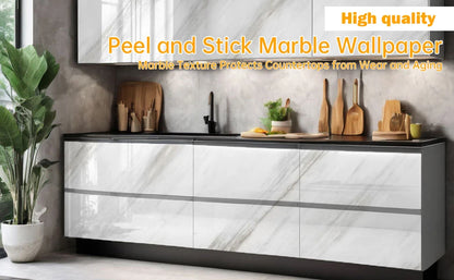 Wasserdichte Marmor Selbstklebende Tapete 40cm - PVC Wandaufkleber für Bad & Küche