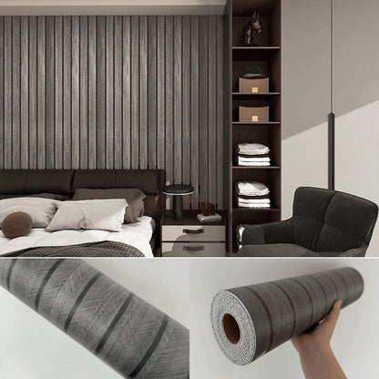 Nachahmung von Holzmaserung, Schaumstoff-Tapete, selbstklebend, wasserdicht, für Schlafzimmer, Wohnzimmer, Wandaufkleber zum Abziehen und Aufkleben