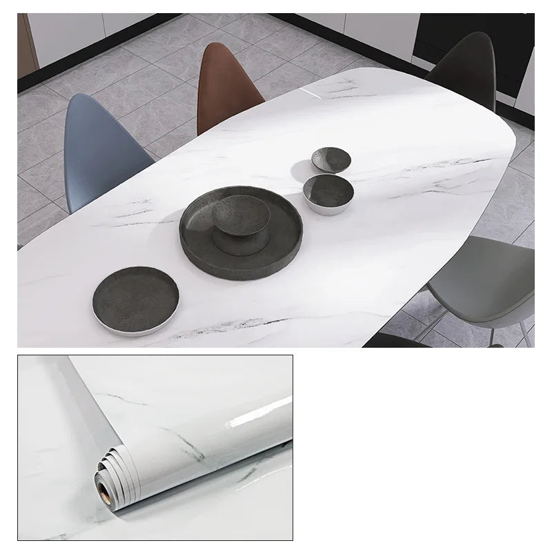 Wasserdichte Marmor Vinylfolie 60cm - Selbstklebende Tapete für Bad & Küche