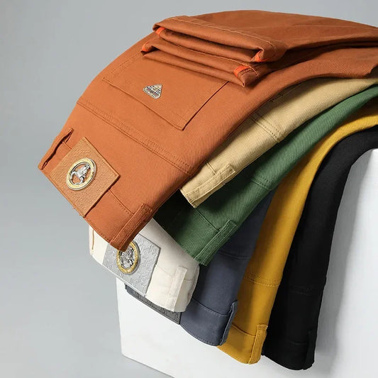 Jeans für Herren, trendig, wild, schlicht, 97 % Baumwolle, hochwertige, schmal geschnittene, kleine, gerade, lässige Herrenbekleidungshose