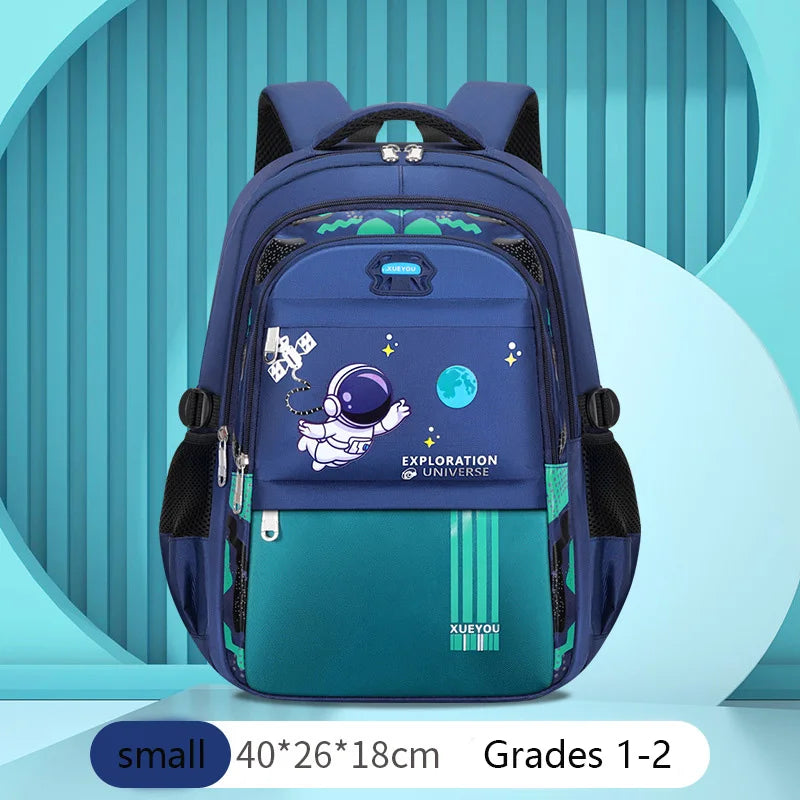 Kinder-Rucksack – Schulranzen für Jungen mit Astronauten-Motiv, wasserdichter Grundschulrucksack, Büchertasche, Mochila Infantil