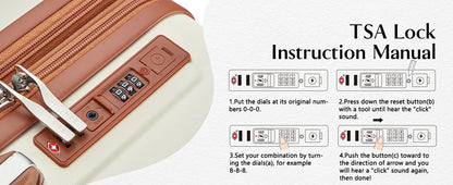 imiomo Erweiterbares Handgepäck-Koffer-Set mit Reisetasche, Getränkehalter, TSA-Schloss, Spinner-Räder, leicht und langlebig - FUXL-Shopify 