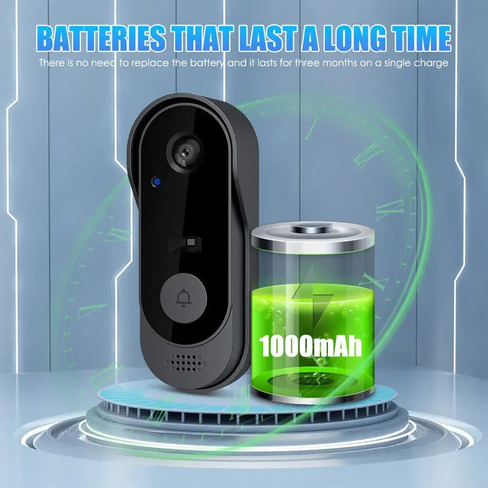 Wireless Video Türklingel mit HD-Kamera, WIFI, IR-Nachtsicht und Outdoor-Sicherheitsfunktion