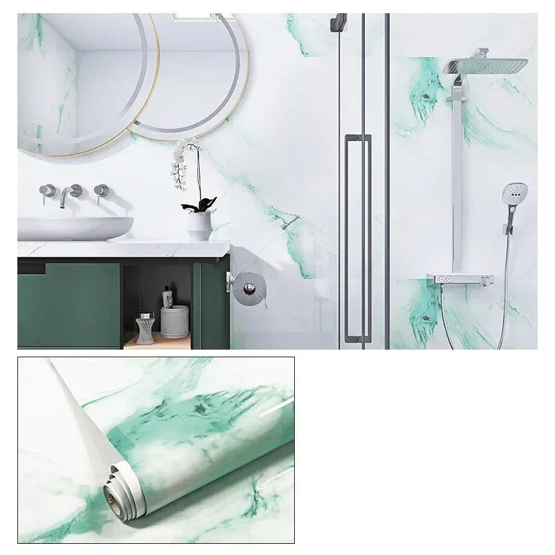 Wasserdichte Marmor Vinylfolie 60cm - Selbstklebende Tapete für Bad & Küche - FUXLShop