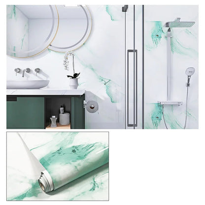 Wasserdichte Marmor Vinylfolie 60cm - Selbstklebende Tapete für Bad & Küche