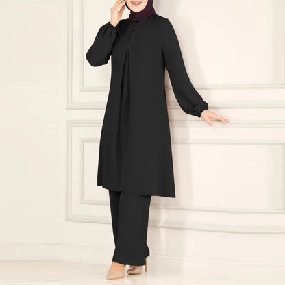 Muslimisches Damen-Set Langarm Bluse & Weite Hose | Modest Fashion