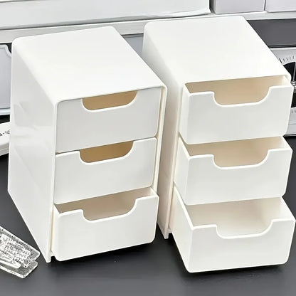 Schicker 3-stöckiger Schreibtisch-Organizer mit Schubladen – ideal für die Aufbewahrung von Bürobedarf, Schmuck und Kosmetika – tragbare Trennbox - FUXL-Shopify 