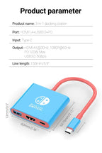3-in-1 USB-C Hub HDMI 4K 30Hz PD 100W Schnellladung USB 3.0 Dockingstation MacBook Laptop - FUXLShop