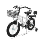 Kinderfahrrad 14 Zoll mit Korb & Rückenlehne – Höhenverstellbar, Stützräder, bis 60 kg belastbar für Kinder 3-7 Jahre - FUXLShop