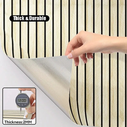 Selbstklebende Vinyl-Wandpaneele mit Holzmaserung & vertikalen Latten – Tapete für Wohnzimmer, Schlafzimmer, Küche, Bad & TV-Rückwand – wasserdicht
