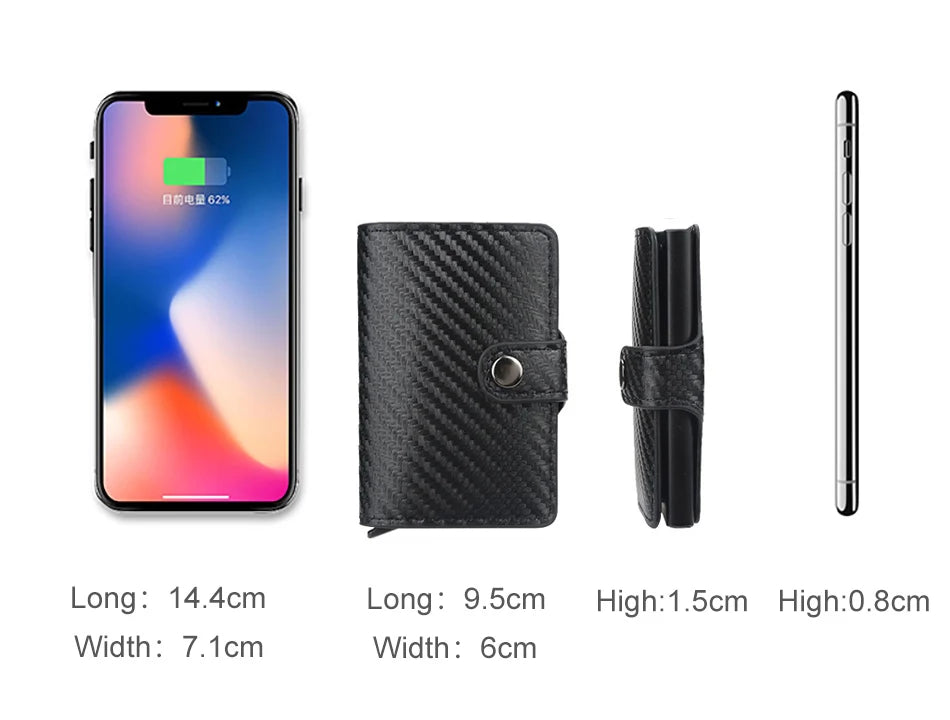 Carbon Fiber Geldbörse Männer – Ultradünne RFID-Blocker Kreditkartenhalter aus Metall  Slim Pop-Up Design  Schwarz - FUXL-Shopify 