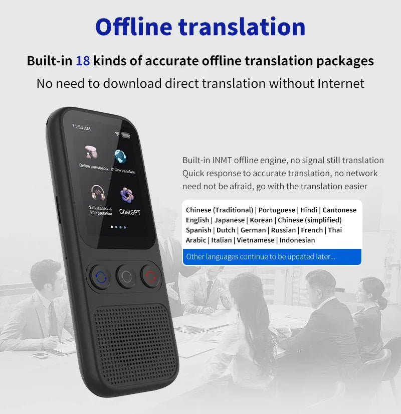 Sprachübersetzer S80 – 138 Sprachen, WiFi & Offline, Fotoübersetzung, Touchscreen