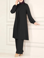Muslimisches Damen-Set 2-teilig – Langarmbluse & Weithose, Abaya Dubai
