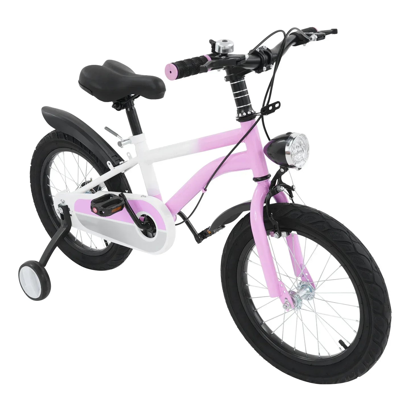 Kinderfahrrad 16 Zoll mit LED-Licht & Stützrädern – Höhenverstellbar für Kinder 5-8 Jahre, bis 60 kg belastbar - FUXLShop