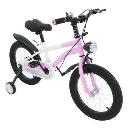 Kinderfahrrad 16 Zoll mit LED-Licht & Stützrädern – Höhenverstellbar für Kinder 5-8 Jahre, bis 60 kg belastbar - FUXLShop