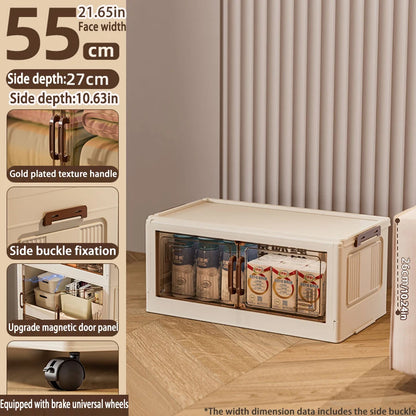 45/55/65 cm Länge, zusammenklappbarer Multifunktions-Aufbewahrungsschrank, Kleinigkeiten-Schrank, großes Fassungsvermögen, staubdichter Kleiderschrank