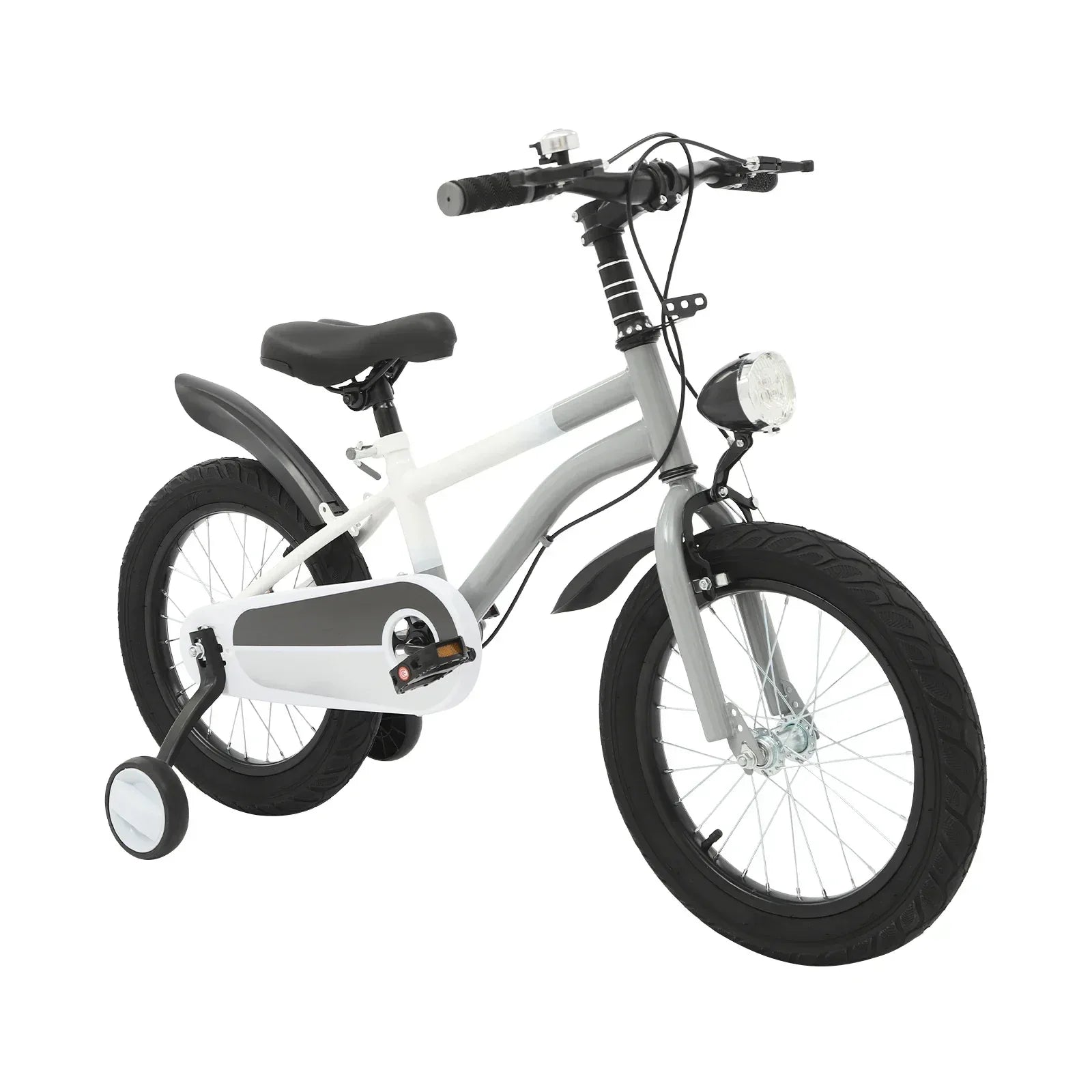 Kinderfahrrad 16 Zoll mit LED-Licht & Stützrädern – Höhenverstellbar für Kinder 5-8 Jahre, bis 60 kg belastbar - FUXLShop