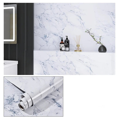 Wasserdichte Marmor Vinylfolie 60cm - Selbstklebende Tapete für Bad & Küche