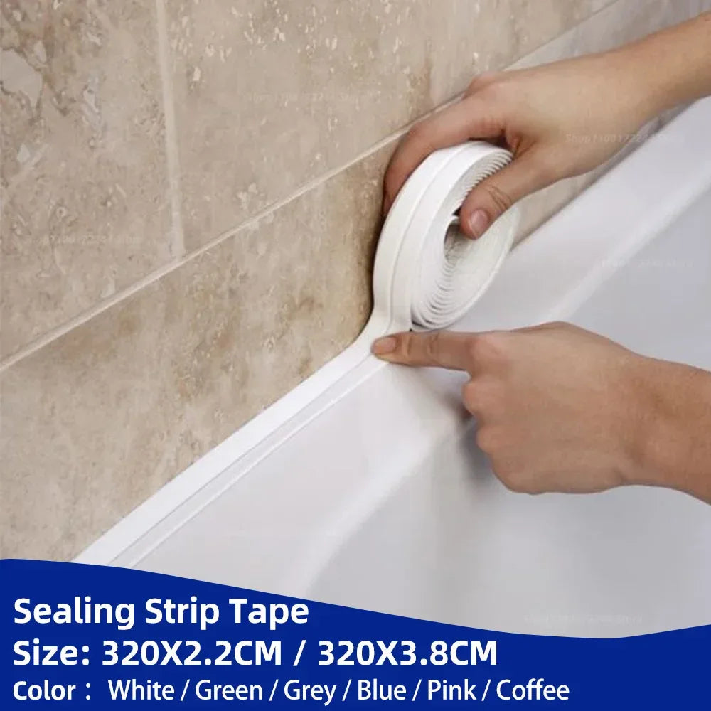 Selbstklebendes PVC-Dichtungsband 3,2m – Wasserdicht für Bad, Dusche & Küche