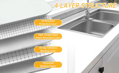 Papier peint autocollant 55 cm - Film mural imperméable pour cuisine et salle de bain, amovible