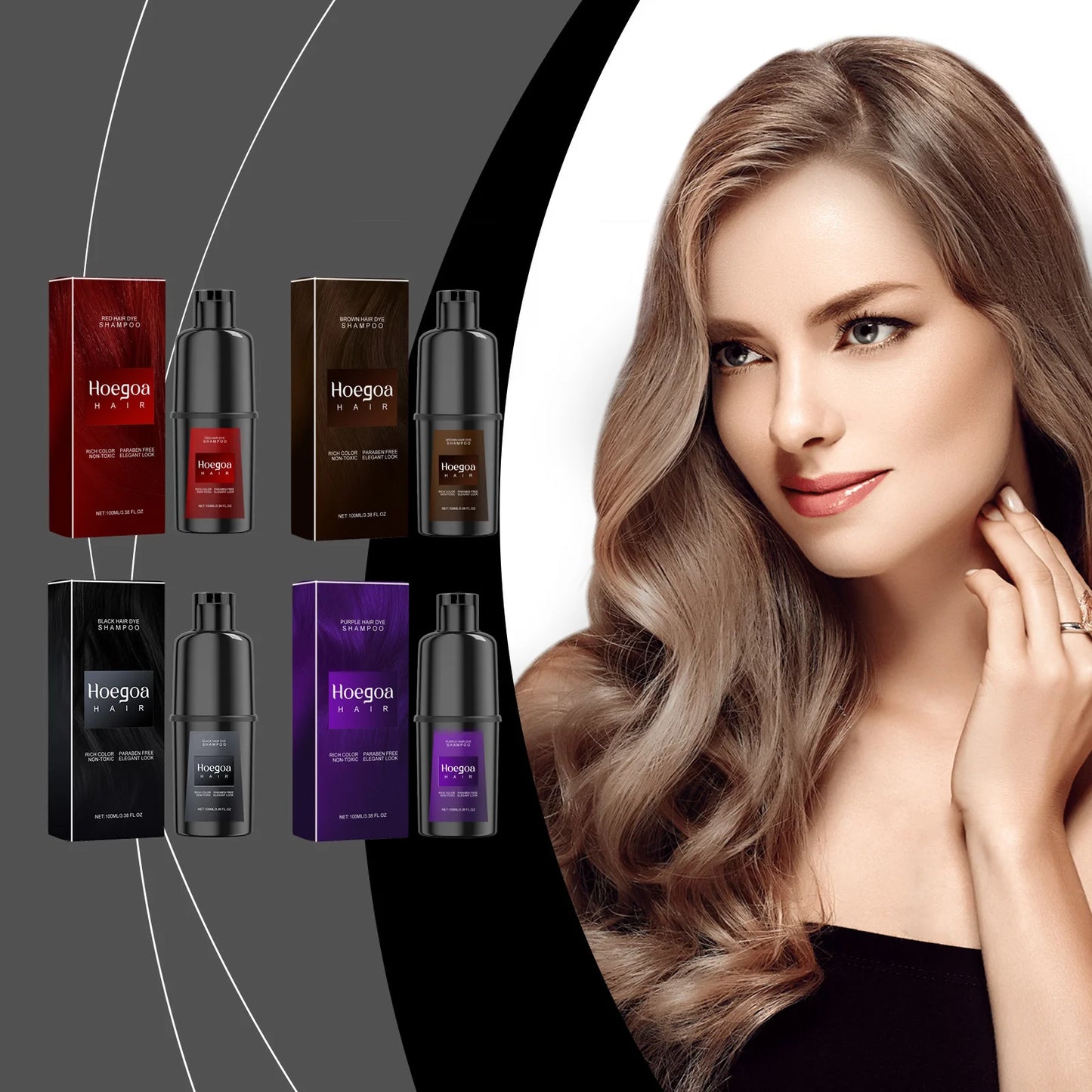 DIY Sofort-Haarfärbe-Shampoo – Natürliche Schwarzfärbung, repariert graues & weißes Haar, sanft & reizfrei für Männer und Frauen