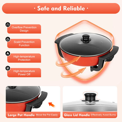 6L Haushalts-Hot Pot 1360 W 220 V elektrischer Kochtopf Bratpfanne Eintopftopf 2 Fächer Antihaft-Hotpot Temperatur einstellbar - FUXL-Shopify 