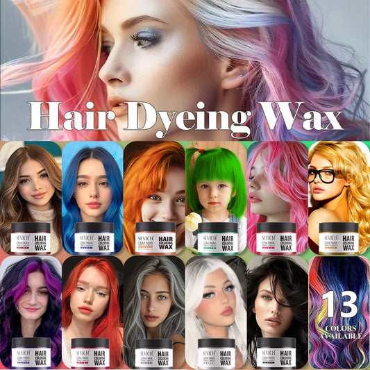 Sevich Hair Dyeing Wax in 13 vibrant colors, ideal for temporary hair color changes for kids and adults.