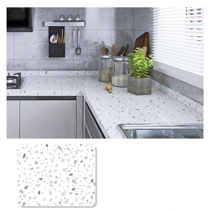 Wasserdichte Marmor Vinylfolie 60cm - Selbstklebende Tapete für Bad & Küche