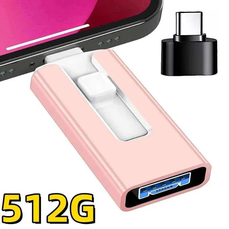 4-in-1 USB-Stick für iPhone, iPad, Android & PC – USB 3.0, 256 GB bis 2 TB