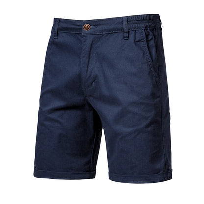 2025 neue Sommer 100% Baumwolle Solide Shorts Männer Hohe Qualität Casual Business Social Elastische Taille Männer Shorts 10 Farben Strand shorts - FUXL-Shopify 
