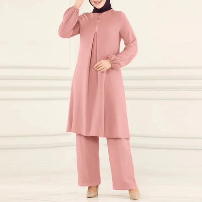 Muslimisches Damen-Set Langarm Bluse & Weite Hose | Modest Fashion