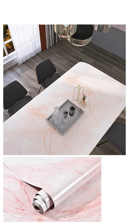 Wasserdichte Marmor Vinylfolie 60cm - Selbstklebende Tapete für Bad & Küche