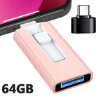 4-in-1 OTG USB 3.0 Flash Drive 64GB Pink – Speicherstick für iPhone & Android