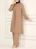 Muslimisches Damen-Set 2-teilig – Langarmbluse & Weithose, Abaya Dubai