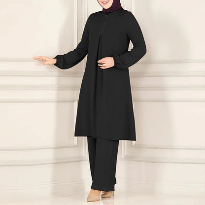 Muslimisches Damen-Set Langarm Bluse & Weite Hose | Modest Fashion