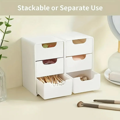 Schicker 3-stöckiger Schreibtisch-Organizer mit Schubladen – ideal für die Aufbewahrung von Bürobedarf, Schmuck und Kosmetika – tragbare Trennbox - FUXL-Shopify 