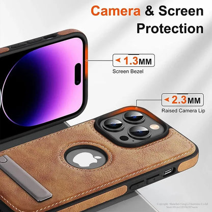 Luxus PU Leder Handyhülle mit Standfuß für iPhone - FUXL-Shopify 