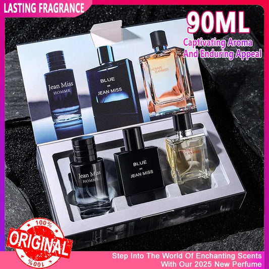 Hohe Qualität Männer Parfüm Hombre Geschenk Box 3 stücke Set 90 ml Kölnischwasser Duft Faszination Mann Parfüme Masculinos Dauerhafte parfüm Heren