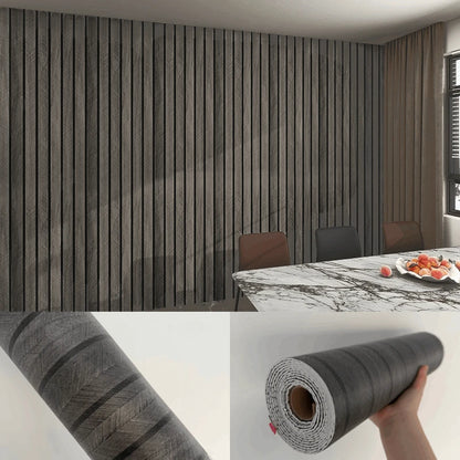 Nachahmung von Holzmaserung, Schaumstoff-Tapete, selbstklebend, wasserdicht, für Schlafzimmer, Wohnzimmer, Wandaufkleber zum Abziehen und Aufkleben