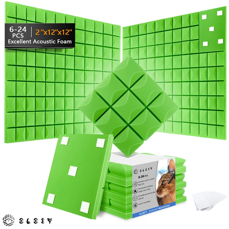 6/12/24 Stück Akustikpaneele selbstklebend – Schaumstoff zur Schalldämmung - FUXL-Shopify 