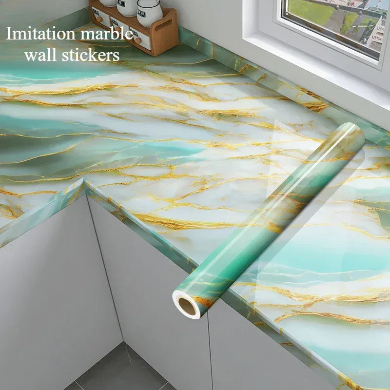 Wasserdichte Marmor Vinylfolie 60cm - Selbstklebende Tapete für Bad & Küche - FUXLShop