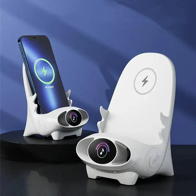 Magnetisches kabelloses Ladegerät – Mini-Stuhl Design – Vertikaler Halter für Smartphone & Tablet – Schnellladestation