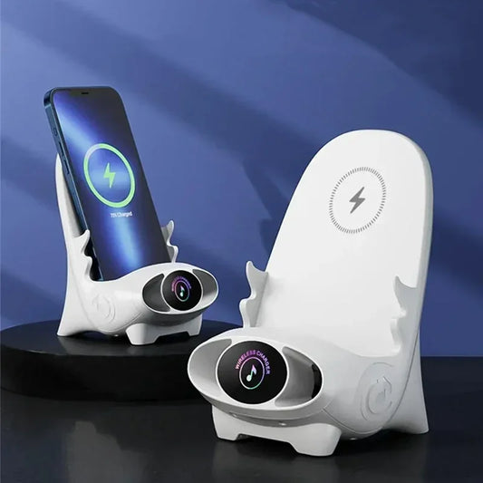 Magnetisches kabelloses Ladegerät – Mini-Stuhl Design – Vertikaler Halter für Smartphone & Tablet – Schnellladestation
