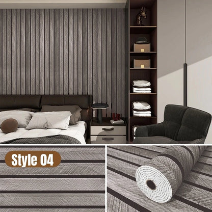 Selbstklebende Vinyl-Wandpaneele mit Holzmaserung & vertikalen Latten – Tapete für Wohnzimmer, Schlafzimmer, Küche, Bad & TV-Rückwand – wasserdicht
