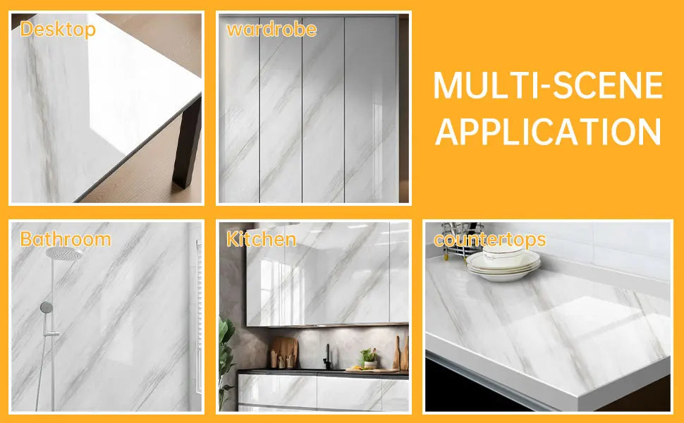 Wasserdichte Marmor Selbstklebende Tapete 40cm - PVC Wandaufkleber für Bad & Küche