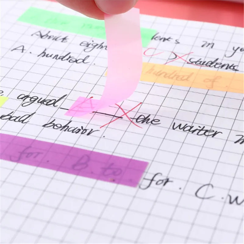 200 Blatt Farbe Haft notizen Notizblock Notizen Index transparente Post Aufkleber Lesezeichen Notizblock Schul büro Briefpapier Lieferungen