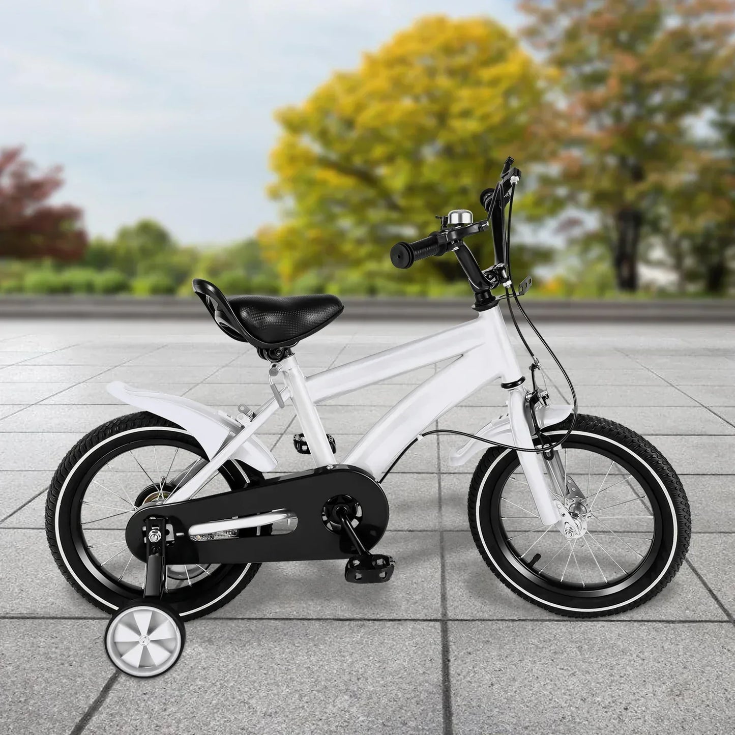 Kinderfahrrad 14 Zoll mit Stützrädern, Gummireifen & verstellbarem Sitz – Sicheres Laufrad für Kinder 3-6 Jahre - FUXLShop