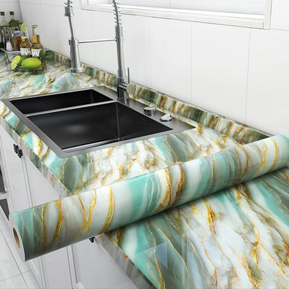 Wasserdichte Marmor Tapete 55cm - Selbstklebende Wandfolie für Küche & Bad